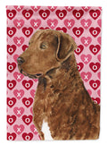 Chesapeake Bay Retriever Hearts Love and Valentine's Day House Flag 28x40 Porch Sleeve Pole Decorative Outside Yard Banner Artwork Wall Hanging, Polyester