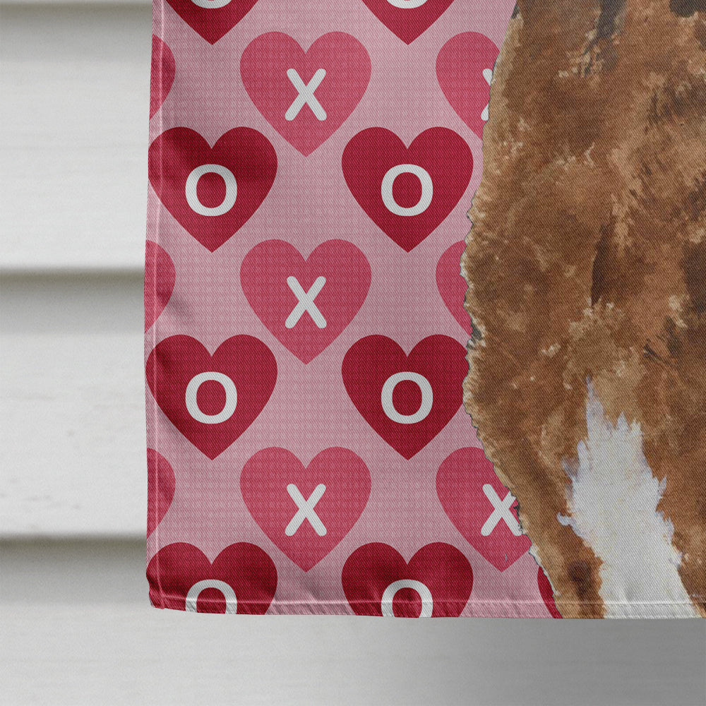 Chesapeake Bay Retriever Hearts Love and Valentine's Day House Flag 28x40 Porch Sleeve Pole Decorative Outside Yard Banner Artwork Wall Hanging, Polyester