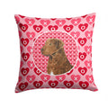 Chesapeake Bay Retriever Hearts Love and Valentine's Day Decorative Throw Pillow 14x14 Indoor Outdoor Accent Cushion, Fabric Cover with Insert for Sofa, Bed, Porch & Living Room