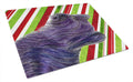 Skye Terrier Candy Cane Holiday Christmas Cutting Board Tempered Glass Kitchen Cutting Surface, Heat Resistant Chopping, Non-Slip Feet, Food Prep & Serving