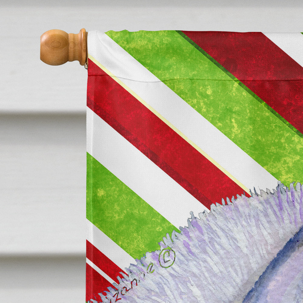 Siberian Husky Candy Cane Holiday Christmas House Flag 28x40 Porch Sleeve Pole Decorative Outside Yard Banner Artwork Wall Hanging, Polyester