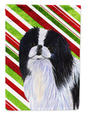 Japanese Chin Candy Cane Holiday Christmas House Flag 28x40 Porch Sleeve Pole Decorative Outside Yard Banner Artwork Wall Hanging, Polyester