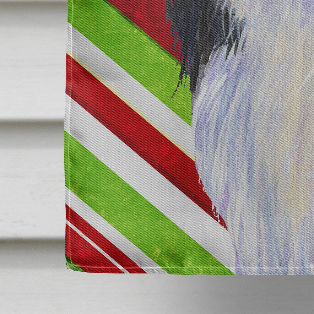Japanese Chin Candy Cane Holiday Christmas House Flag 28x40 Porch Sleeve Pole Decorative Outside Yard Banner Artwork Wall Hanging, Polyester