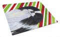 Japanese Chin Candy Cane Holiday Christmas Cutting Board Tempered Glass Kitchen Cutting Surface, Heat Resistant Chopping, Non-Slip Feet, Food Prep & Serving