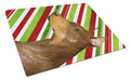 Doberman Candy Cane Holiday Christmas Cutting Board Tempered Glass Kitchen Cutting Surface, Heat Resistant Chopping, Non-Slip Feet, Food Prep & Serving