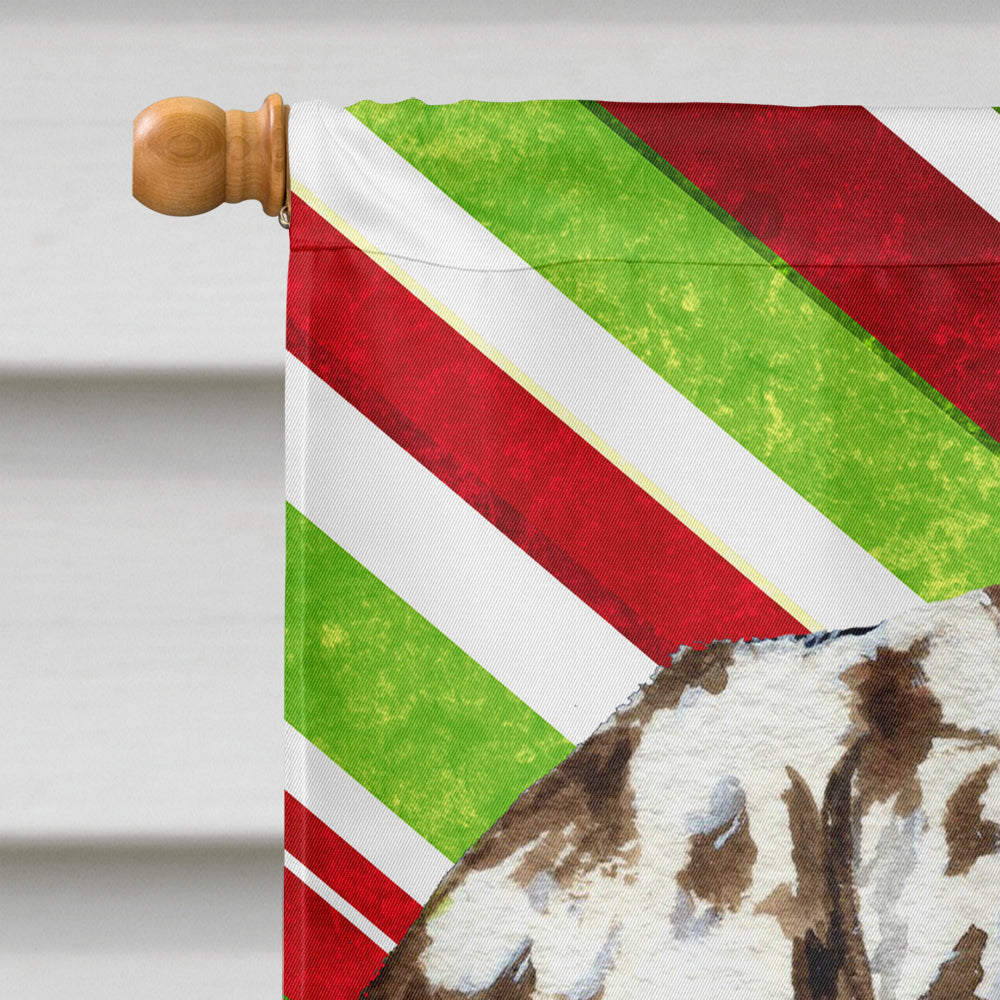 Dalmatian Candy Cane Holiday Christmas House Flag 28x40 Porch Sleeve Pole Decorative Outside Yard Banner Artwork Wall Hanging, Polyester