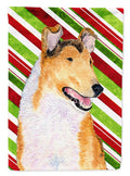 Collie Smooth Candy Cane Holiday Christmas House Flag 28x40 Porch Sleeve Pole Decorative Outside Yard Banner Artwork Wall Hanging, Polyester