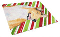 Collie Smooth Candy Cane Holiday Christmas Cutting Board Tempered Glass Kitchen Cutting Surface, Heat Resistant Chopping, Non-Slip Feet, Food Prep & Serving
