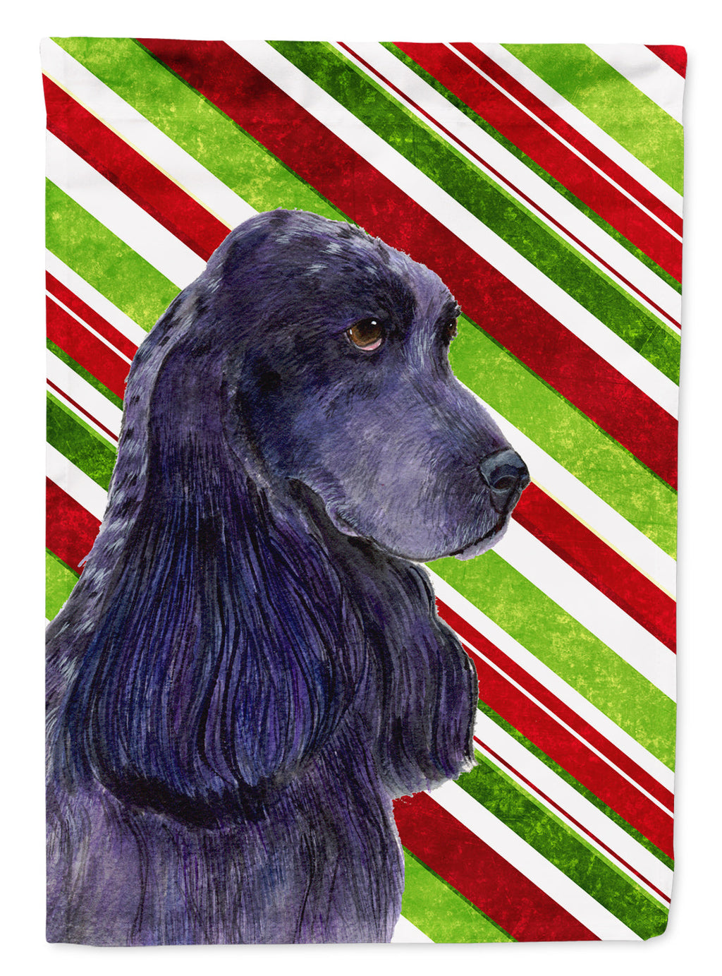 Cocker Spaniel Candy Cane Holiday Christmas House Flag 28x40 Porch Sleeve Pole Decorative Outside Yard Banner Artwork Wall Hanging, Polyester