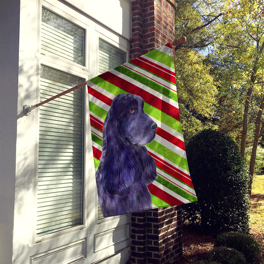 Cocker Spaniel Candy Cane Holiday Christmas House Flag 28x40 Porch Sleeve Pole Decorative Outside Yard Banner Artwork Wall Hanging, Polyester
