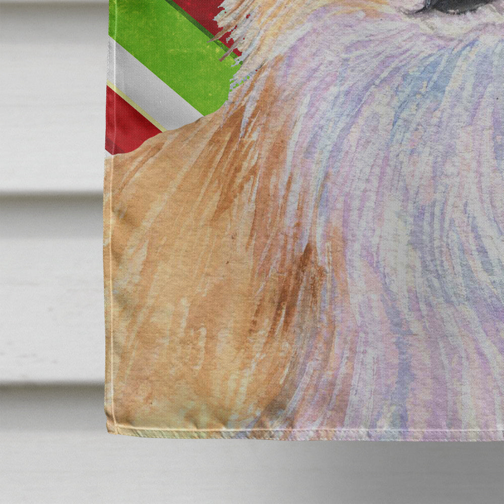 Chihuahua Candy Cane Holiday Christmas House Flag 28x40 Porch Sleeve Pole Decorative Outside Yard Banner Artwork Wall Hanging, Polyester