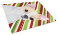 Chihuahua Candy Cane Holiday Christmas Cutting Board Tempered Glass Kitchen Cutting Surface, Heat Resistant Chopping, Non-Slip Feet, Food Prep & Serving