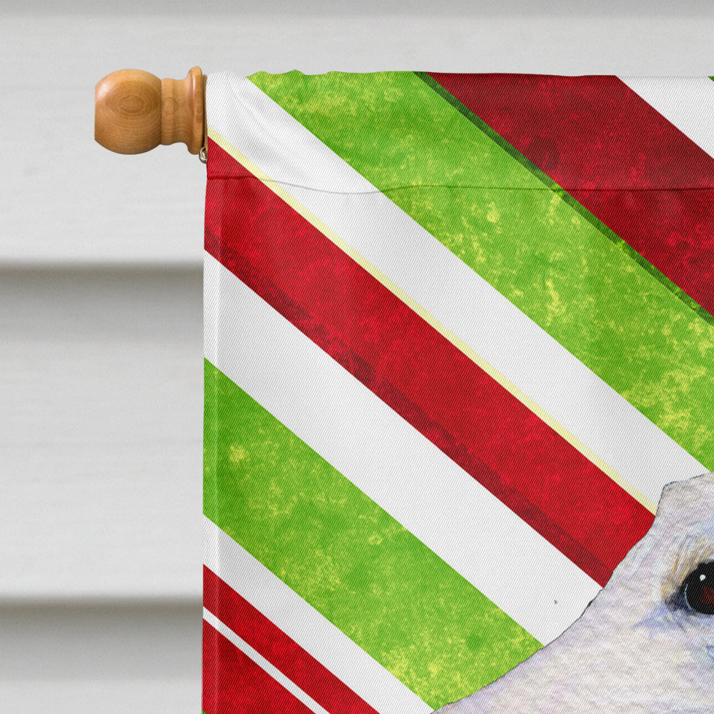 Borzoi Candy Cane Holiday Christmas House Flag 28x40 Porch Sleeve Pole Decorative Outside Yard Banner Artwork Wall Hanging, Polyester