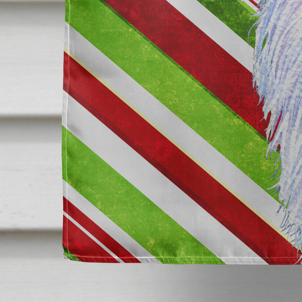 Borzoi Candy Cane Holiday Christmas House Flag 28x40 Porch Sleeve Pole Decorative Outside Yard Banner Artwork Wall Hanging, Polyester