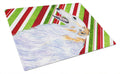 Borzoi Candy Cane Holiday Christmas Cutting Board Tempered Glass Kitchen Cutting Surface, Heat Resistant Chopping, Non-Slip Feet, Food Prep & Serving