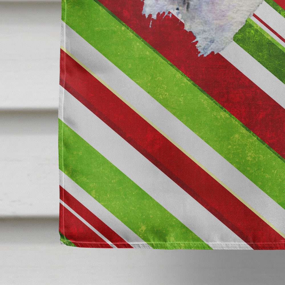 Fox Terrier Candy Cane Holiday Christmas House Flag 28x40 Porch Sleeve Pole Decorative Outside Yard Banner Artwork Wall Hanging, Polyester