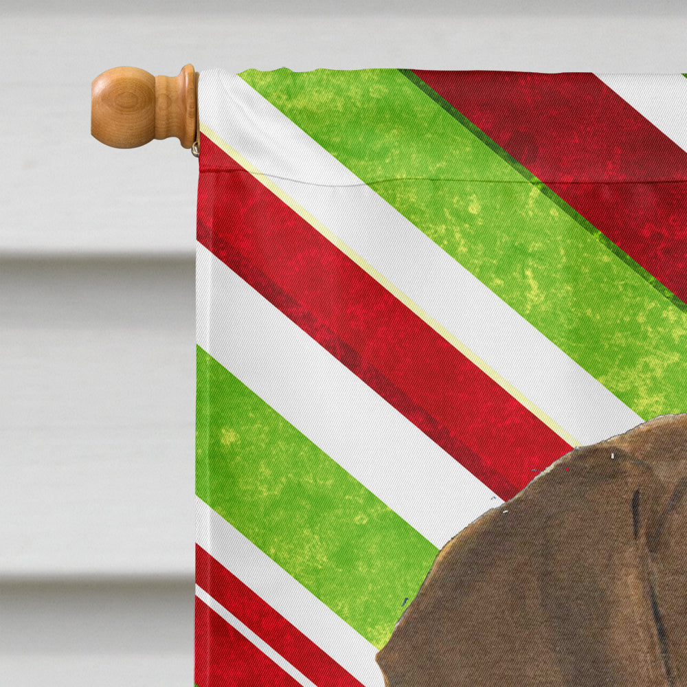 Doberman Candy Cane Holiday Christmas House Flag 28x40 Porch Sleeve Pole Decorative Outside Yard Banner Artwork Wall Hanging, Polyester