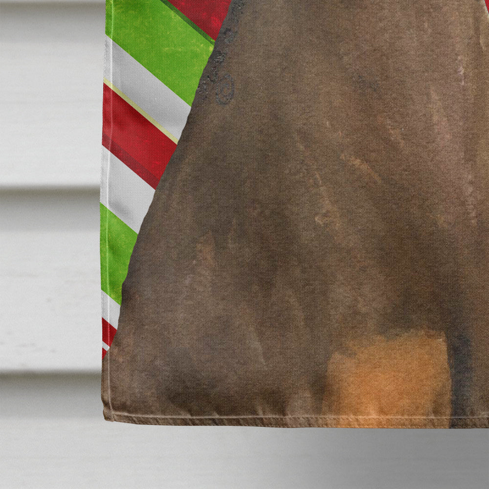 Doberman Candy Cane Holiday Christmas House Flag 28x40 Porch Sleeve Pole Decorative Outside Yard Banner Artwork Wall Hanging, Polyester