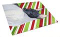 Rat Terrier Candy Cane Holiday Christmas Cutting Board Tempered Glass Kitchen Cutting Surface, Heat Resistant Chopping, Non-Slip Feet, Food Prep & Serving