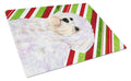 Maltese Candy Cane Holiday Christmas Cutting Board Tempered Glass Kitchen Cutting Surface, Heat Resistant Chopping, Non-Slip Feet, Food Prep & Serving
