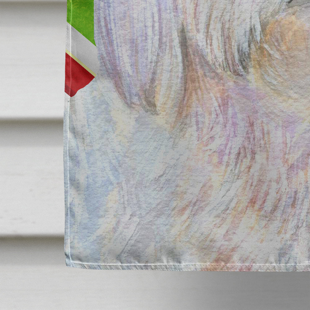 Maltese Candy Cane Holiday Christmas House Flag 28x40 Porch Sleeve Pole Decorative Outside Yard Banner Artwork Wall Hanging, Polyester