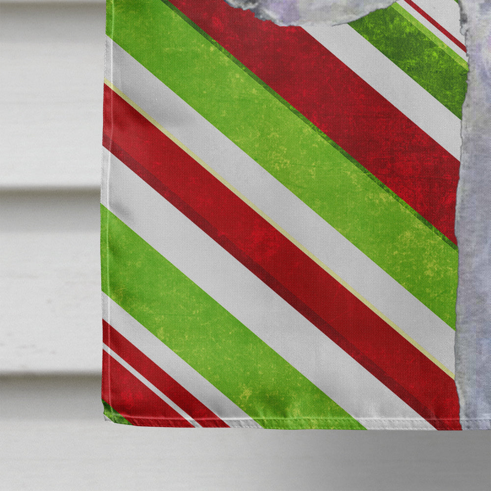 Bedlington Terrier Candy Cane Holiday Christmas House Flag 28x40 Porch Sleeve Pole Decorative Outside Yard Banner Artwork Wall Hanging, Polyester