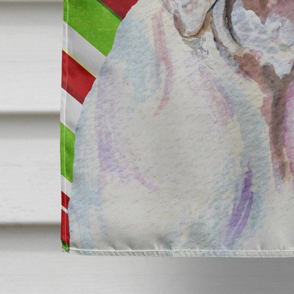 Bulldog English Candy Cane Holiday Christmas House Flag 28x40 Porch Sleeve Pole Decorative Outside Yard Banner Artwork Wall Hanging, Polyester