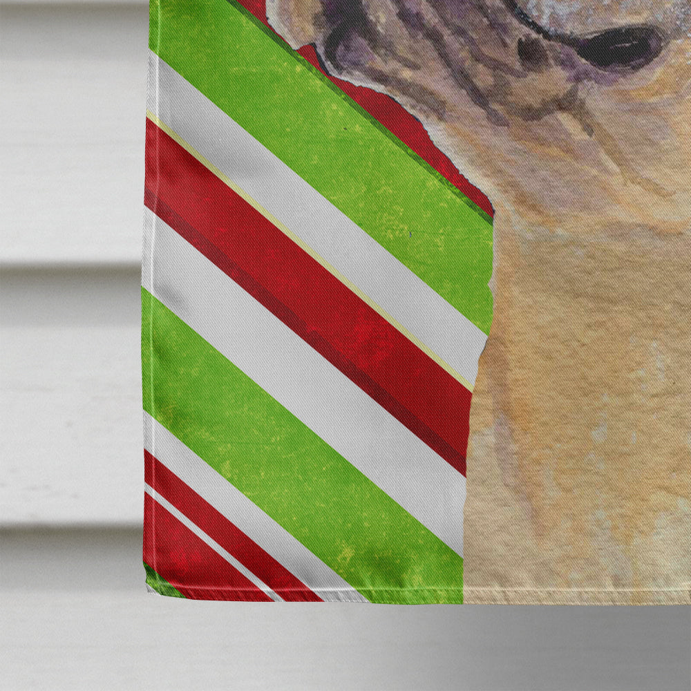 French Bulldog Candy Cane Holiday Christmas House Flag 28x40 Porch Sleeve Pole Decorative Outside Yard Banner Artwork Wall Hanging, Polyester