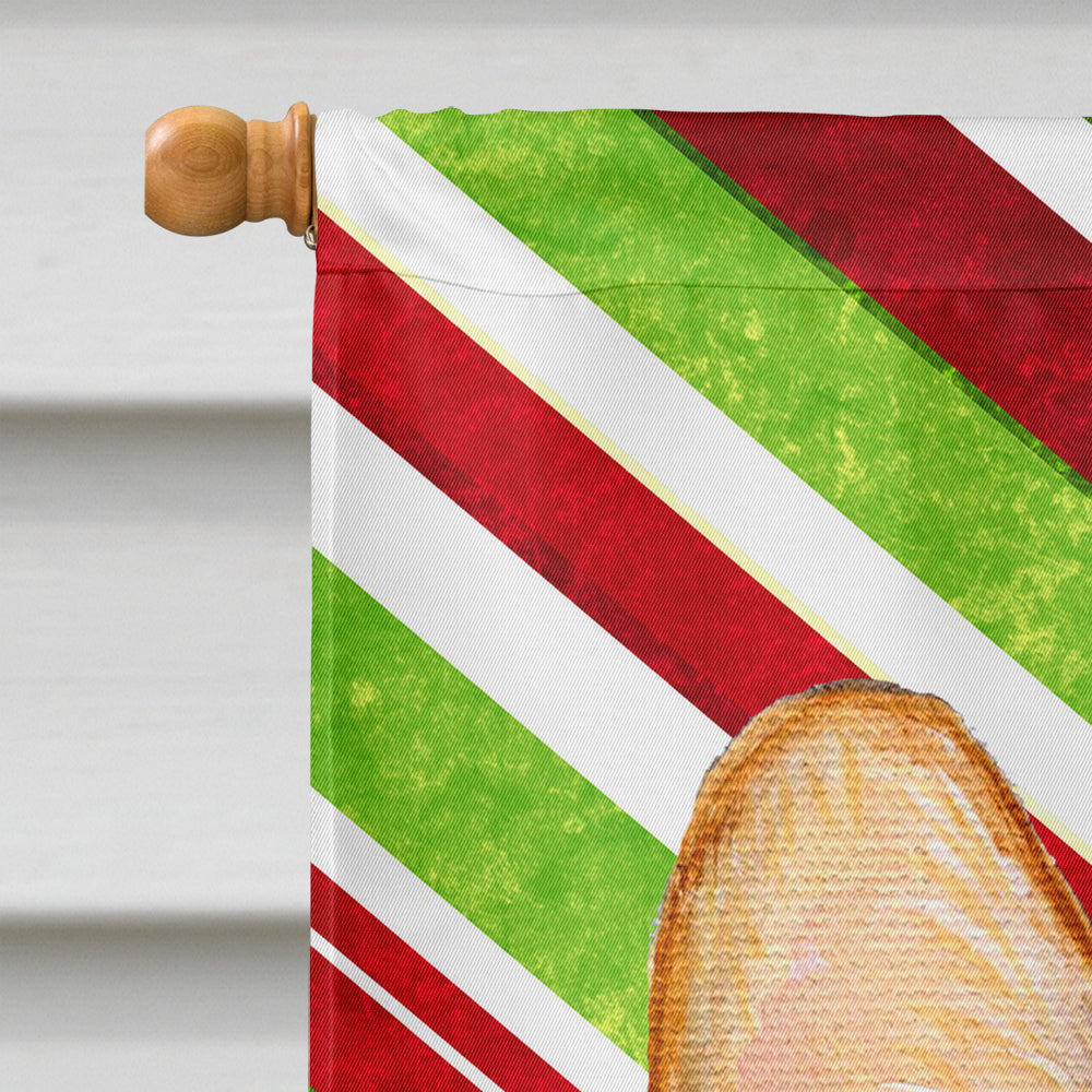 Corgi Candy Cane Holiday Christmas House Flag 28x40 Porch Sleeve Pole Decorative Outside Yard Banner Artwork Wall Hanging, Polyester