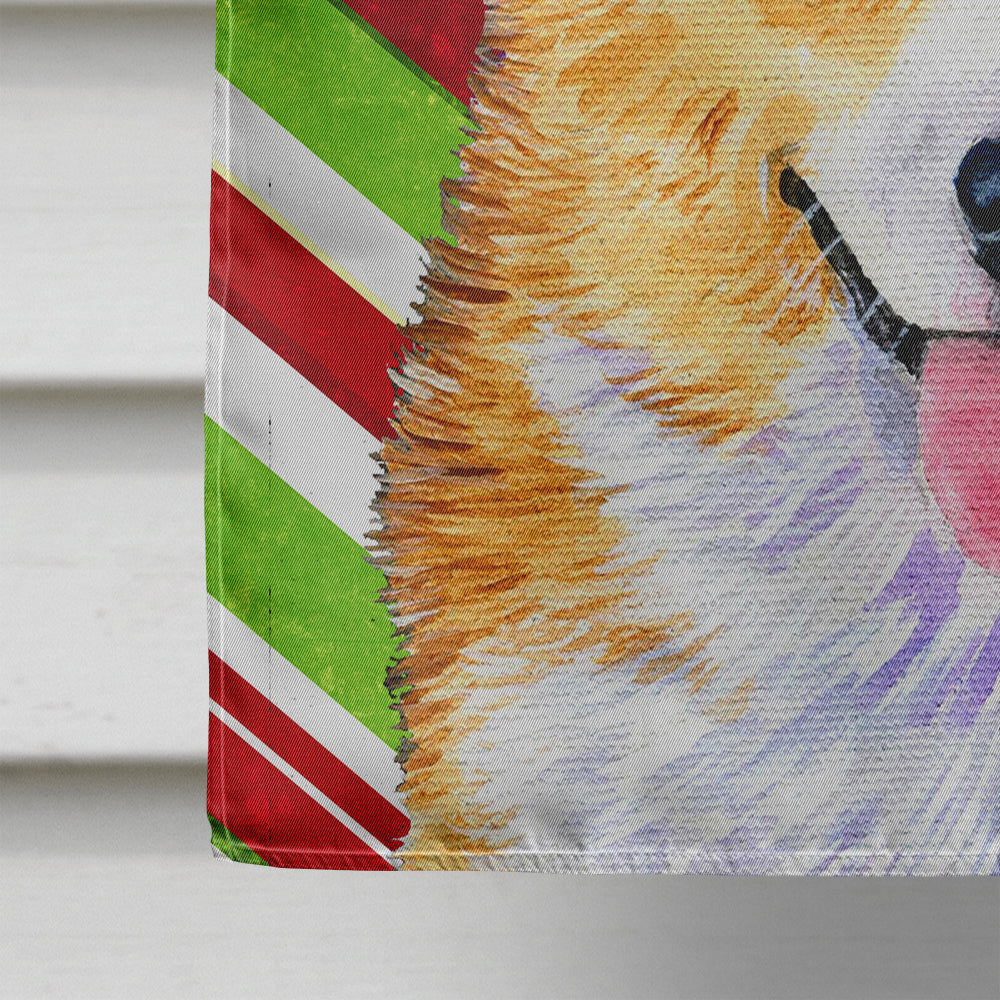 Corgi Candy Cane Holiday Christmas House Flag 28x40 Porch Sleeve Pole Decorative Outside Yard Banner Artwork Wall Hanging, Polyester