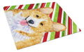 Corgi Candy Cane Holiday Christmas Cutting Board Tempered Glass Kitchen Cutting Surface, Heat Resistant Chopping, Non-Slip Feet, Food Prep & Serving