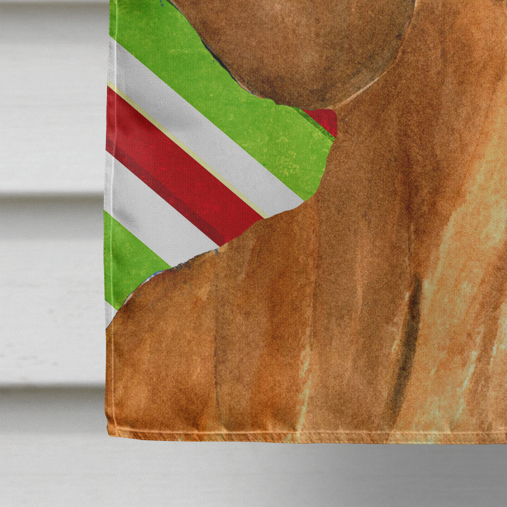 Dachshund Candy Cane Holiday Christmas House Flag 28x40 Porch Sleeve Pole Decorative Outside Yard Banner Artwork Wall Hanging, Polyester