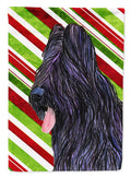 Briard Candy Cane Holiday Christmas House Flag 28x40 Porch Sleeve Pole Decorative Outside Yard Banner Artwork Wall Hanging, Polyester