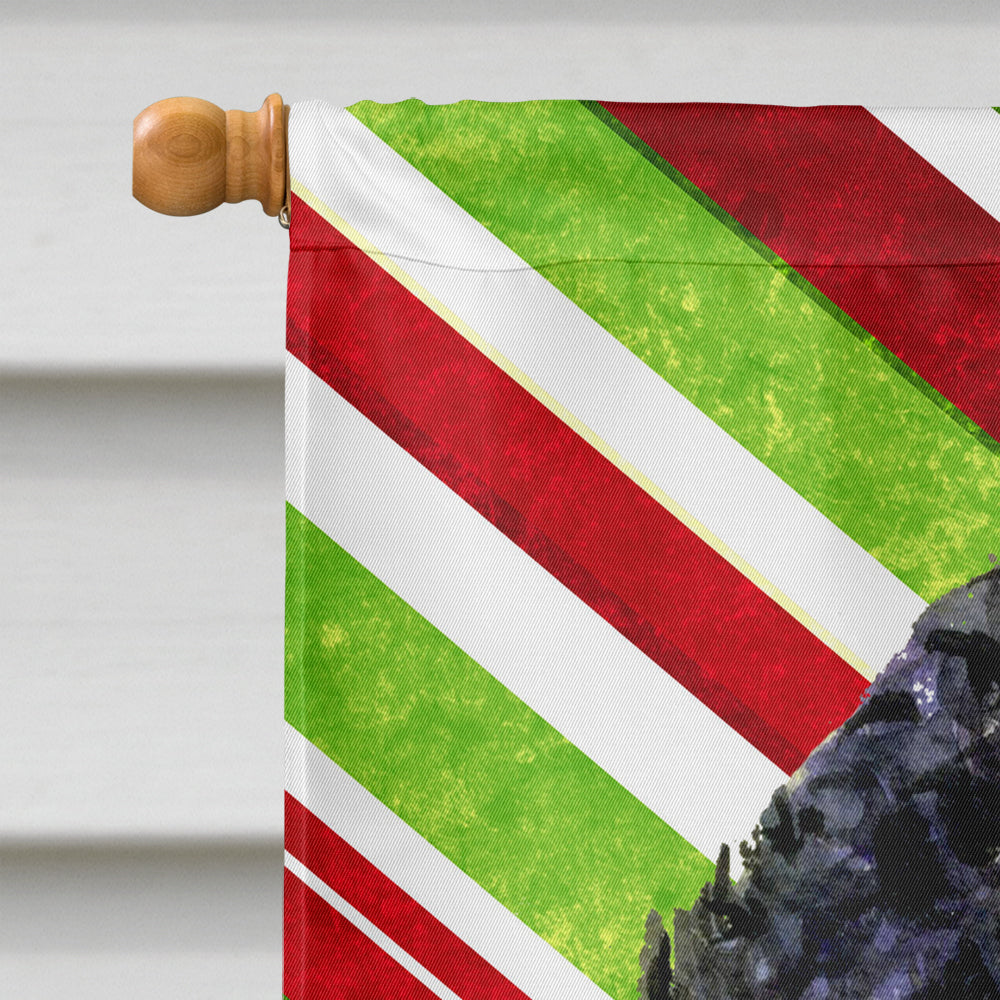 Portuguese Water Dog Candy Cane Holiday Christmas House Flag 28x40 Porch Sleeve Pole Decorative Outside Yard Banner Artwork Wall Hanging, Polyester