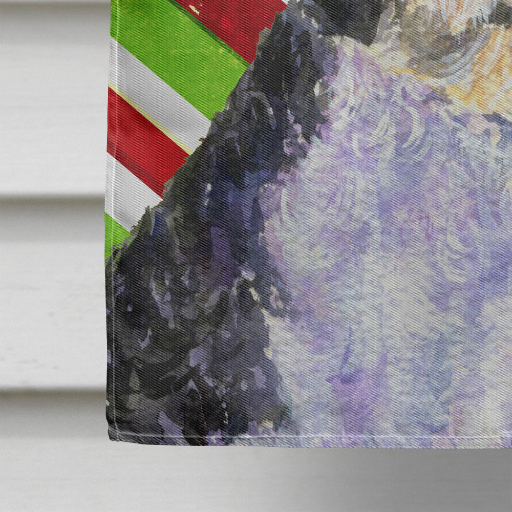Portuguese Water Dog Candy Cane Holiday Christmas House Flag 28x40 Porch Sleeve Pole Decorative Outside Yard Banner Artwork Wall Hanging, Polyester