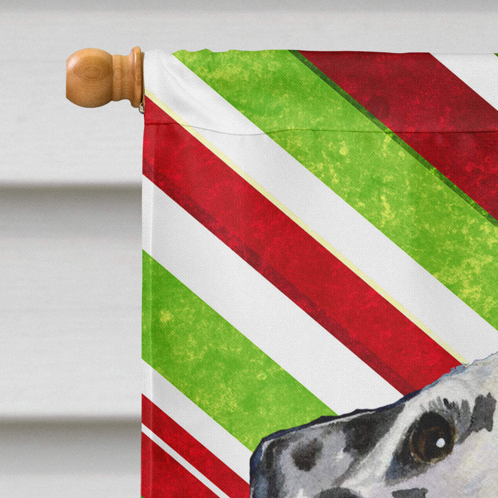 Dalmatian Candy Cane Holiday Christmas House Flag 28x40 Porch Sleeve Pole Decorative Outside Yard Banner Artwork Wall Hanging, Polyester