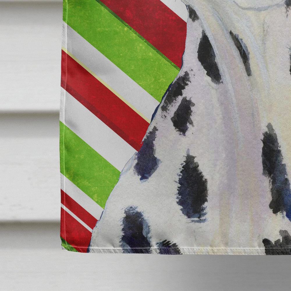 Dalmatian Candy Cane Holiday Christmas House Flag 28x40 Porch Sleeve Pole Decorative Outside Yard Banner Artwork Wall Hanging, Polyester