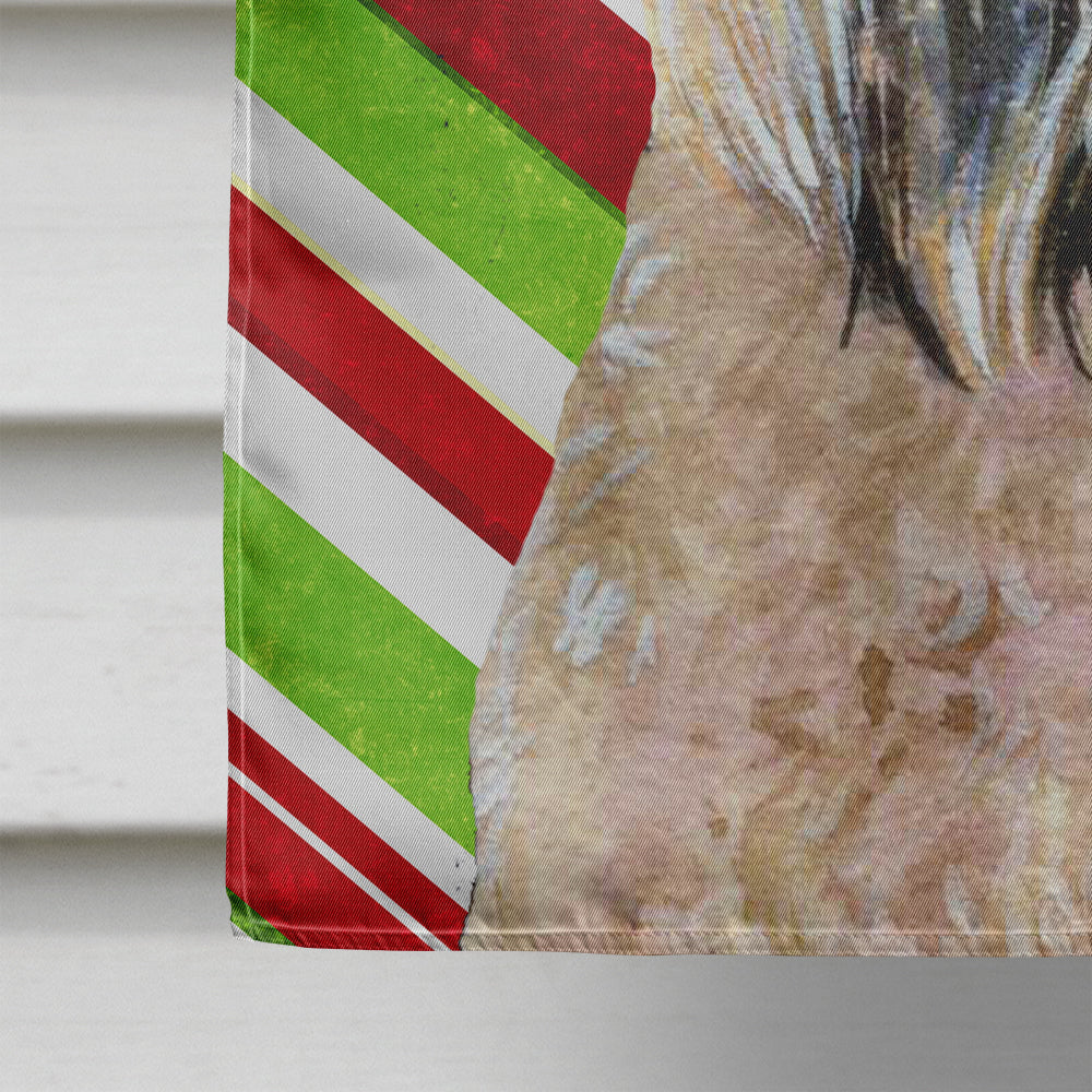 Wheaten Terrier Soft Coated Candy Cane Holiday Christmas House Flag 28x40 Porch Sleeve Pole Decorative Outside Yard Banner Artwork Wall Hanging, Polyester
