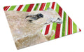 Wheaten Terrier Soft Coated Candy Cane Holiday Christmas Cutting Board Tempered Glass Kitchen Cutting Surface, Heat Resistant Chopping, Non-Slip Feet, Food Prep & Serving