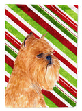 Brussels Griffon Candy Cane Holiday Christmas House Flag 28x40 Porch Sleeve Pole Decorative Outside Yard Banner Artwork Wall Hanging, Polyester