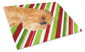 Brussels Griffon Candy Cane Holiday Christmas Cutting Board Tempered Glass Kitchen Cutting Surface, Heat Resistant Chopping, Non-Slip Feet, Food Prep & Serving