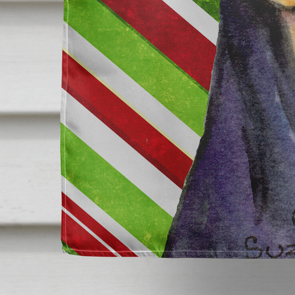 Doberman Candy Cane Holiday Christmas House Flag 28x40 Porch Sleeve Pole Decorative Outside Yard Banner Artwork Wall Hanging, Polyester