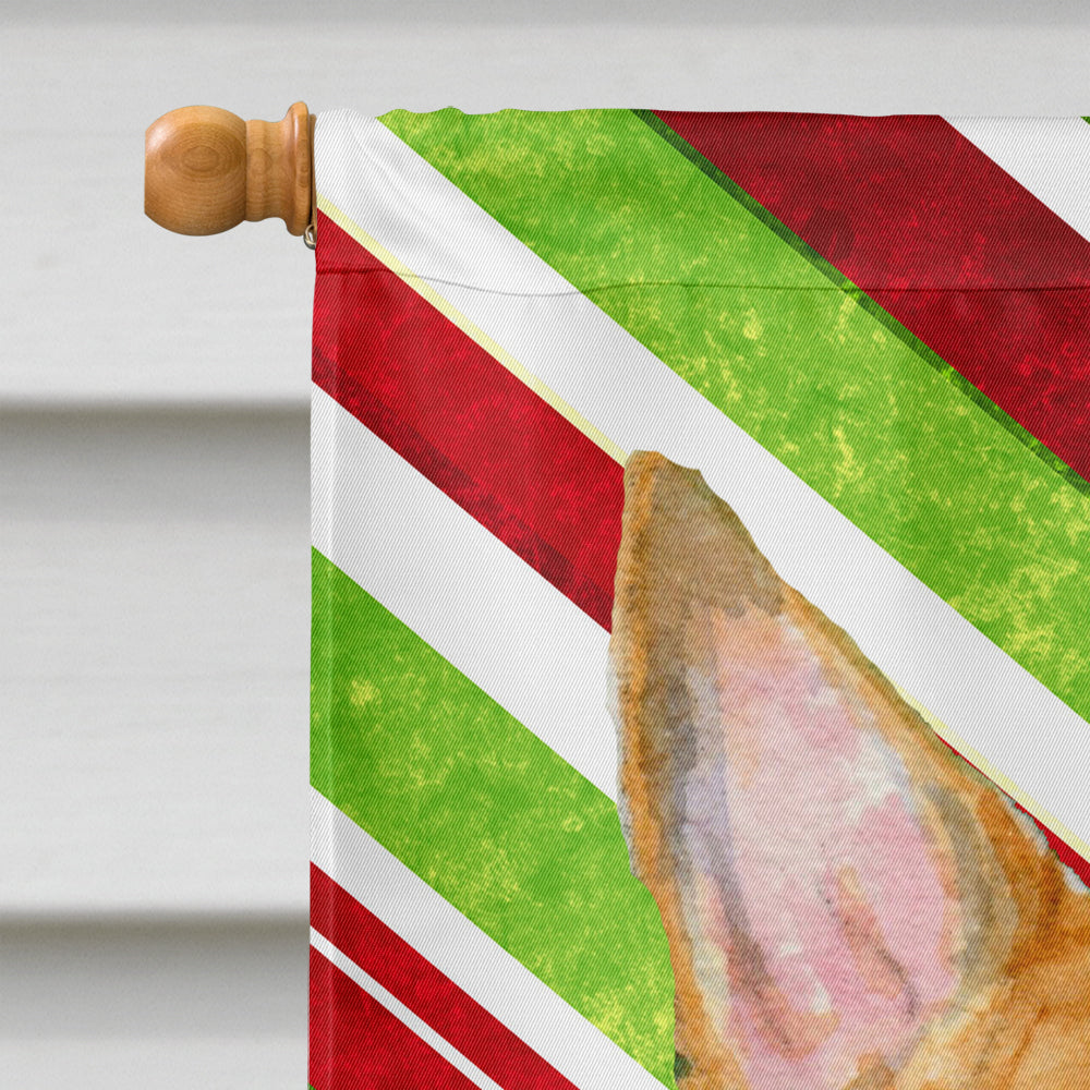 Bull Terrier Candy Cane Holiday Christmas House Flag 28x40 Porch Sleeve Pole Decorative Outside Yard Banner Artwork Wall Hanging, Polyester