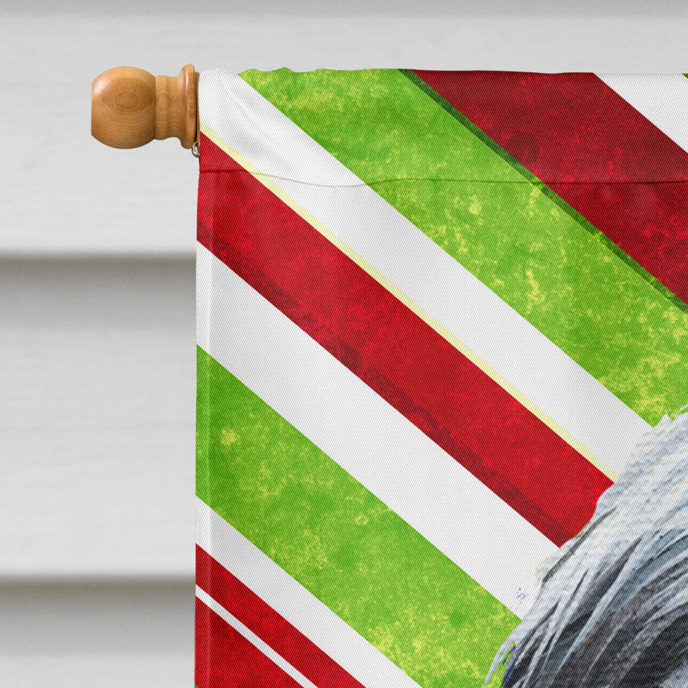 Bearded Collie Candy Cane Holiday Christmas House Flag 28x40 Porch Sleeve Pole Decorative Outside Yard Banner Artwork Wall Hanging, Polyester