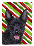 Australian Kelpie Candy Cane Holiday Christmas House Flag 28x40 Porch Sleeve Pole Decorative Outside Yard Banner Artwork Wall Hanging, Polyester
