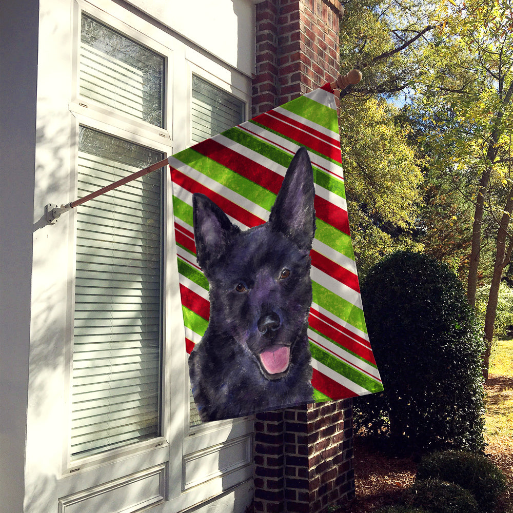 Australian Kelpie Candy Cane Holiday Christmas House Flag 28x40 Porch Sleeve Pole Decorative Outside Yard Banner Artwork Wall Hanging, Polyester