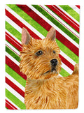 Norwich Terrier Candy Cane Holiday Christmas House Flag 28x40 Porch Sleeve Pole Decorative Outside Yard Banner Artwork Wall Hanging, Polyester