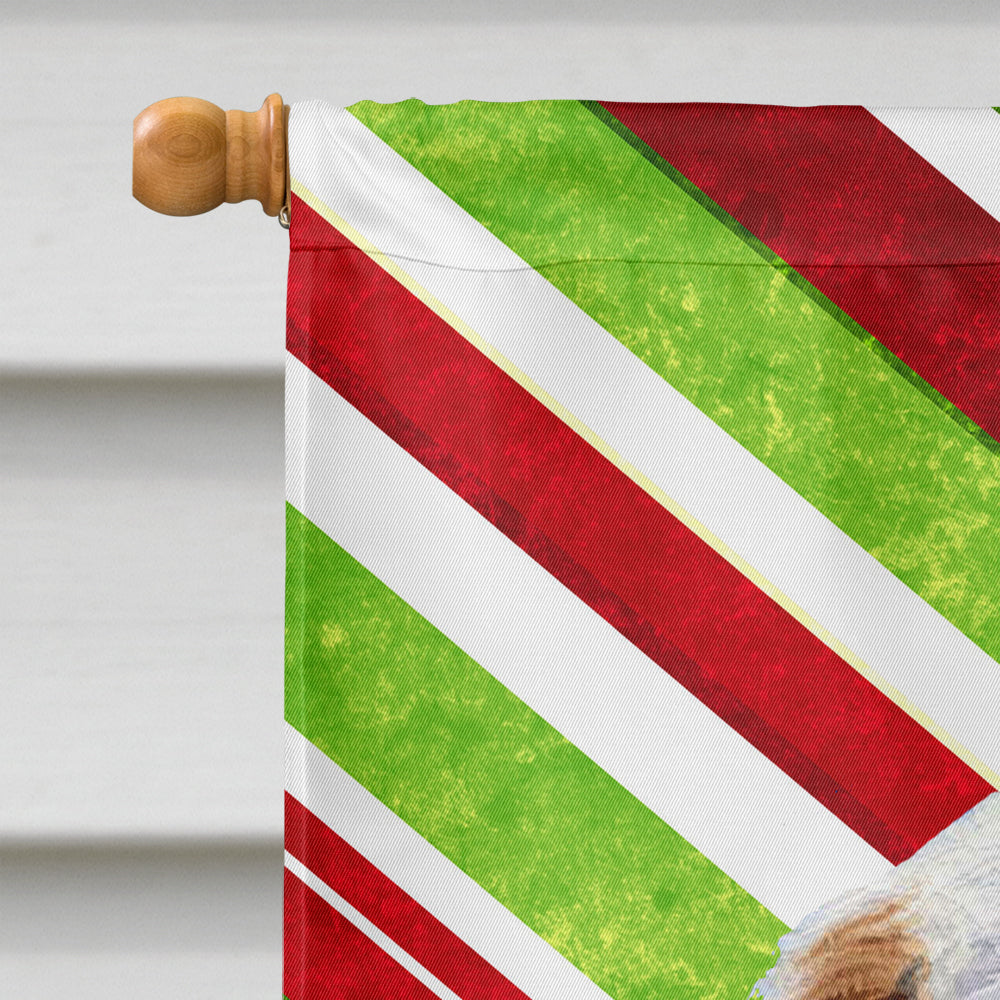 Clumber Spaniel Candy Cane Holiday Christmas House Flag 28x40 Porch Sleeve Pole Decorative Outside Yard Banner Artwork Wall Hanging, Polyester