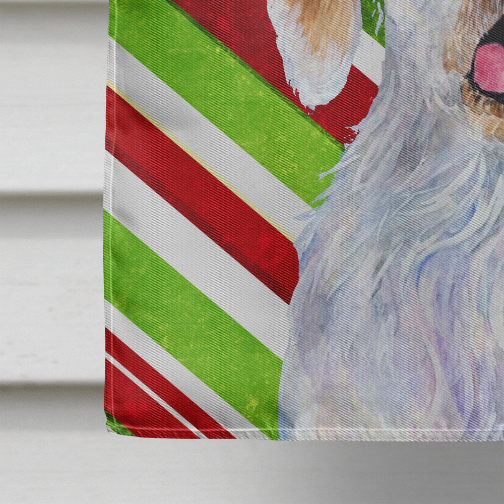 Clumber Spaniel Candy Cane Holiday Christmas House Flag 28x40 Porch Sleeve Pole Decorative Outside Yard Banner Artwork Wall Hanging, Polyester
