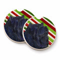 Chow Chow Candy Cane Holiday Christmas Set of 2 Cup Holder Car Coasters Absorbent Round Sandstone Coasters Gifts for Men or Women, 2.5, Multicolor